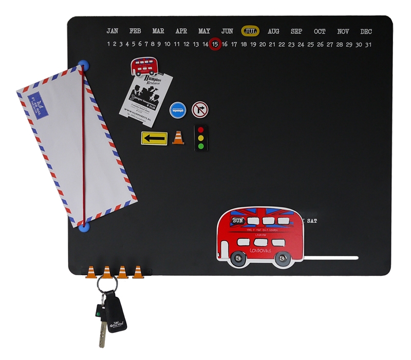 กระดานดำ พร้อมปฏิทินรถลอนดอนบัส (London Bus)