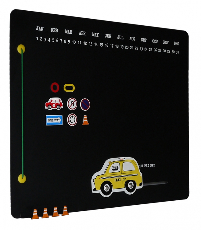 กระดานดำ พร้อมปฏิทินรถนิวยอร์คแท๊กซี่