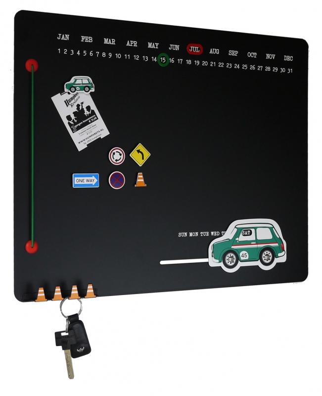 กระดานดำ พร้อมปฏิทินรถมินิเขียว